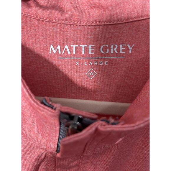 Matte Grey Men's Salmon 1/4 Zip Long Sleeve Golf Pullover Size XL - Picture 3 of 3
